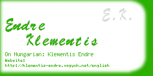 endre klementis business card